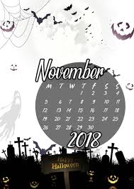 november calendar autumn halloween
