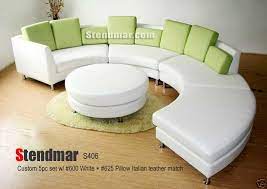 Round Leather Sectional Sofa Set