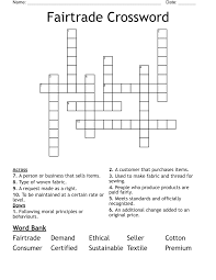 fairtrade crossword wordmint
