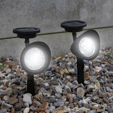 2 X Solar Spot Lights Sun Powered 3 Led