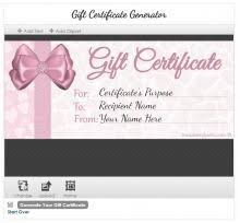 Free Online Gift Certificate Generator Uses 30 Templates Or