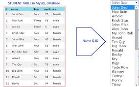 data or records from mysql table