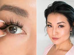 how to apply false eyelashes step by