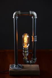 Cast iron pipe pairs wonderfully with wood of a variety of shapes and size. Steampunk Interior Design Nostalgic Wood Base Iron Pipe Desk Lamp 12vmonster Lighting And More