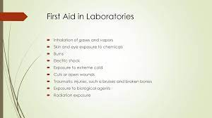 Laboratory rules,accidents in lab & first aid first aid 1. First Aid In Laboratories Ppt Download