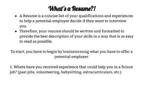Resume Writing Resources Including Fillable Pdf Template For Student Use