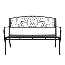 Black Metal Outdoor Bench Syxy93389918