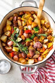with sausage and potatoes skillet