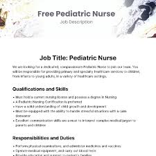 pediatric nurse job description