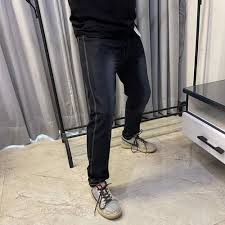 regular fit men black faded denim jeans