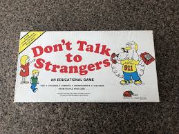 vtg don t talk to strangers board game
