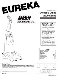 eureka 2500 series owner s manual pdf