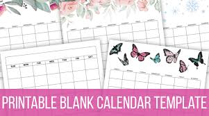 printable blank calendar templates