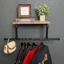 Wall Mounted Clothes Rack Shelf