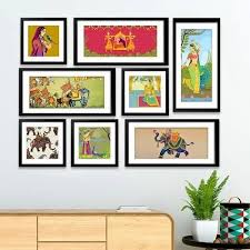 Wooden Black Madhubani Art Collage