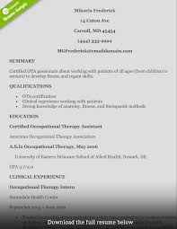 perfect occupational therapist resume