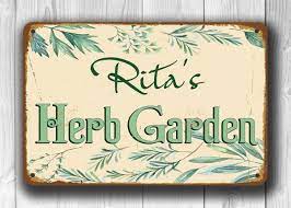personalized herb garden sign garden