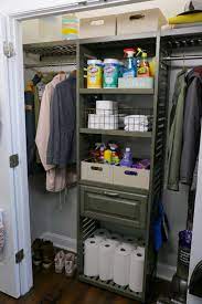 8 ft h antique gray wood closet system