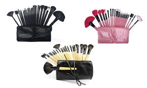 professional makeup brush kit with roll