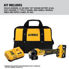 Bac bank of america $37.70 /. Dewalt Dcg415w1 20v Max Xr Brushless Lithium Ion 4 1 2 In 5 In Small Angle Grinder With Power Detect Tool Technology Kit 8 Ah Cpo Dewalt