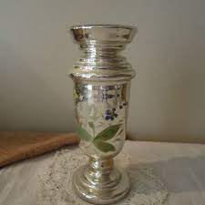 Vintage Mercury Glass Vase Antique