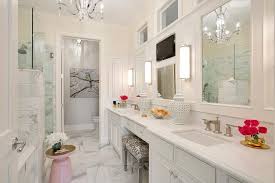white makeup vanity with mirrored stool