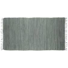 relaxdays grey rag rug 70 x 140 cm with