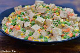 creamy tofu with mixed vegetables
