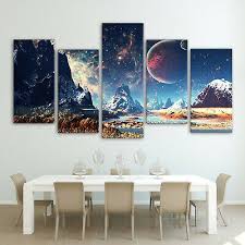 Space Mountain Canvas 5 Piece Wall Art