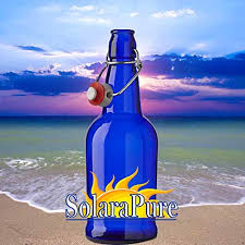 Blue Glass Solar Water Bottles Cobalt