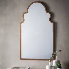 Morocco Curved Gold Frame Wall Mirror