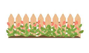 Wooden Fence With Plants And Flowers
