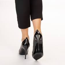 Pantofi dama cu toc Delir negri - Kalapod