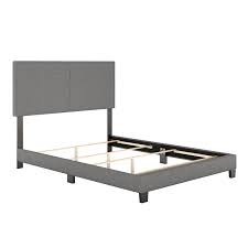 morgan grey full faux leather bed frame