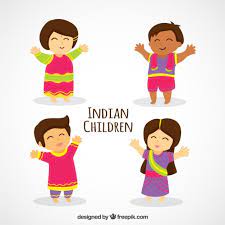 indian kids vectors ilrations for