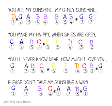you are my sunshine easy piano notes