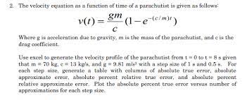 2 The Velocity Equation As A Function