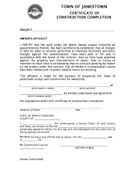 18 Printable Certificate Of Completion Construction Forms