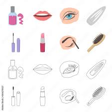 mascara hairbrush lipstick eyebrow