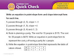 write an equation in pointslope form