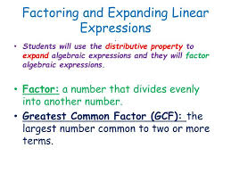 ppt factoring and expanding linear