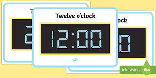 Digital Clocks Hourly O Clock
