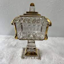 Clear Glass Square Pedestal Candy Dish