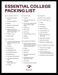Essential College Packing List Collegiateparent