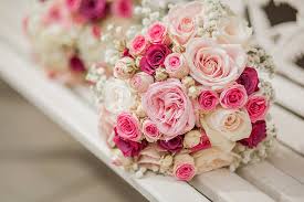 baby pink wedding bouquet pink roses