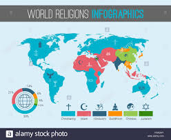 World Religions Map Stock Vector Art Illustration Vector