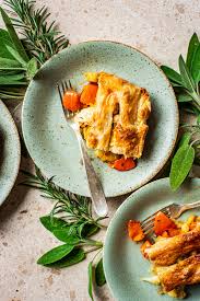 roasted vegetable pie with puff pastry