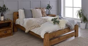 Solid Wooden Bed Frame And Footboard