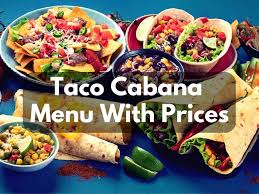 taco cabana menu with s updated