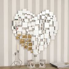 Glass Collage Heart Wall Mirror